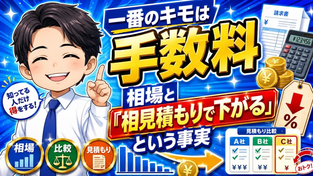 一番のキモは手数料。相場と「相見積もりで下がる」という事実