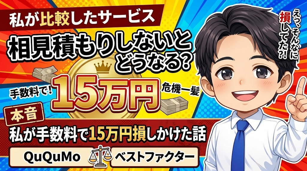 相見積もりしないとどうなる？｜私が手数料で15万円損しかけた話
