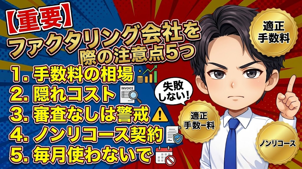 ファクタリング会社を選ぶ際の注意点5つ