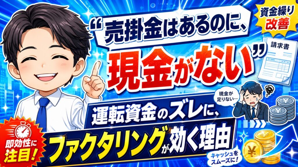 「売掛金はあるのに、現金がない」運転資金のズレに、ファクタリングが効く理由