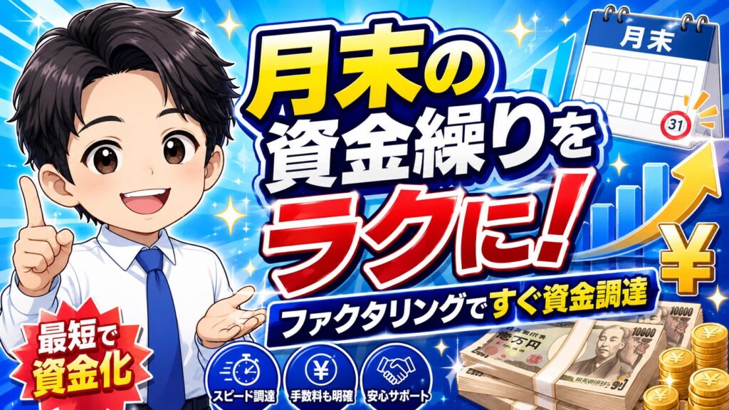 月末の資金繰りをラクに！ファクタリングですぐ資金調達