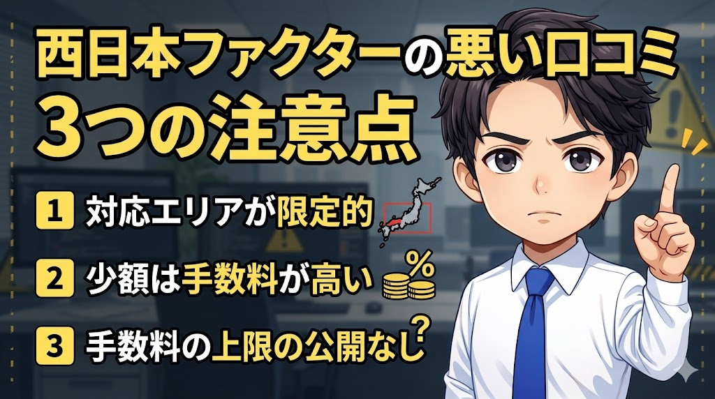 西日本ファクターの悪い口コミ・気になる声から見える3つの注意点