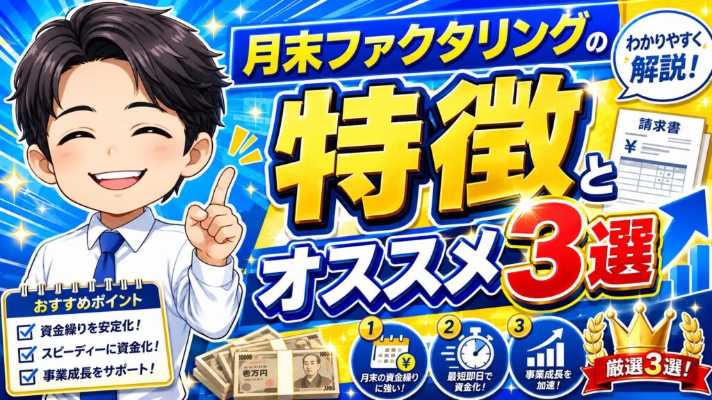 月末ファクタリングの特徴とオススメ3選