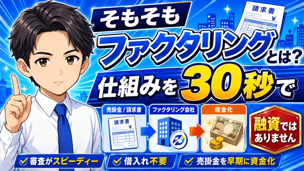 そもそもファクタリングとは？仕組みを30秒で（融資ではありません）