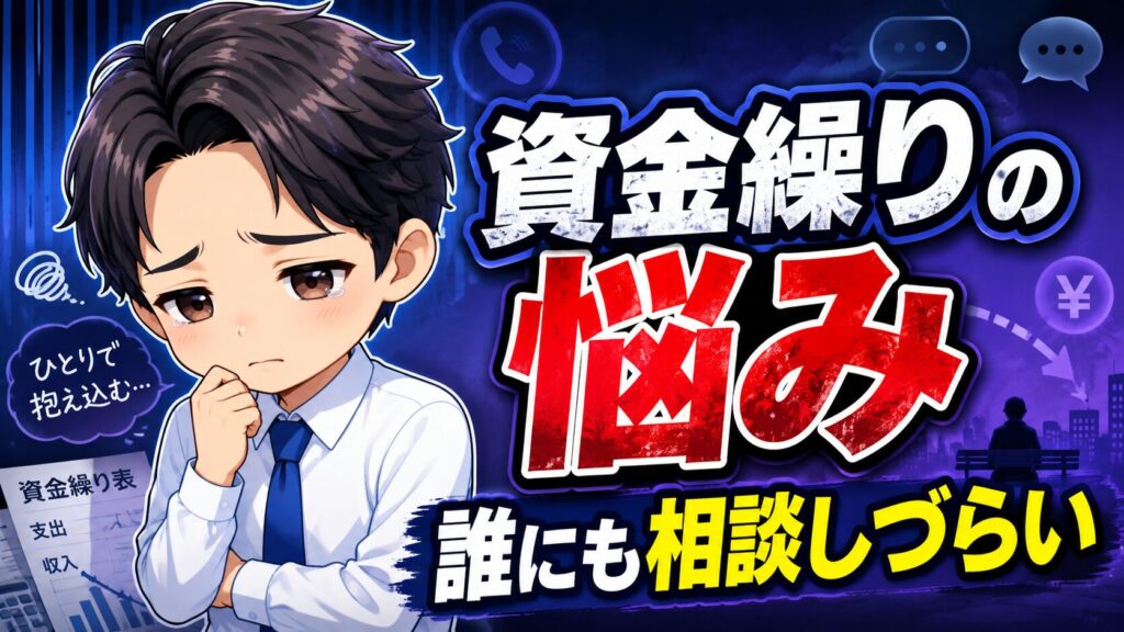 資金繰りの悩みは、誰にも相談しづらい