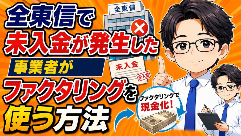 全東信で未入金が発生した事業者がファクタリングを使う方法