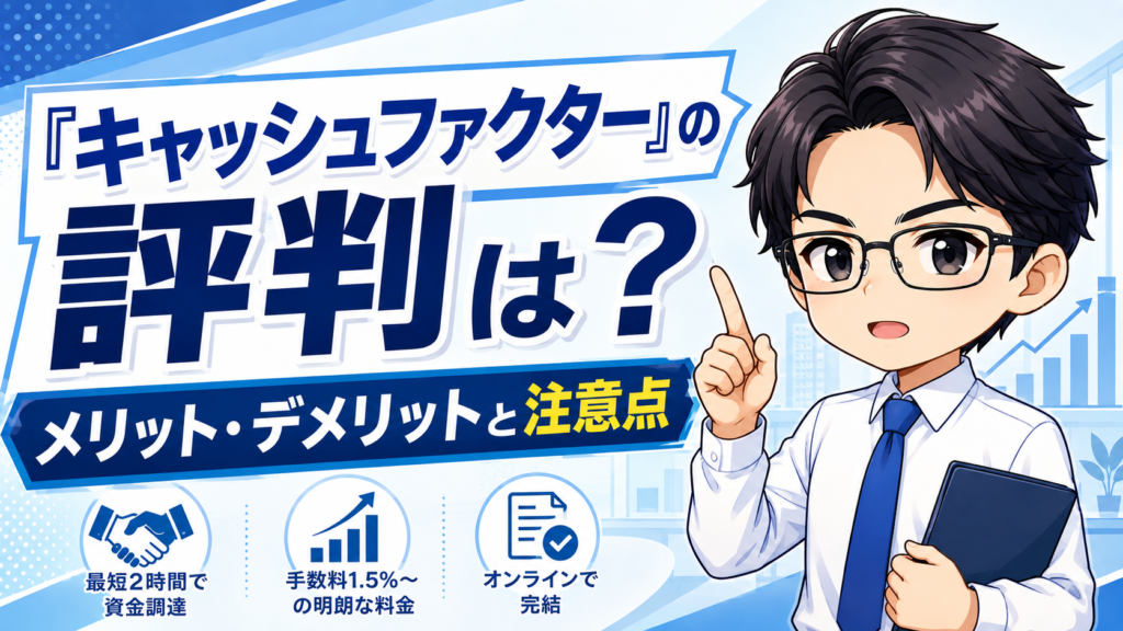 『キャッシュファクター』の評判は？メリット・デメリットと注意点