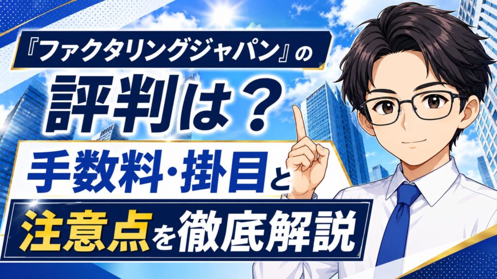 『ファクタリングジャパン』の評判は？手数料・掛目と注意点を徹底解説