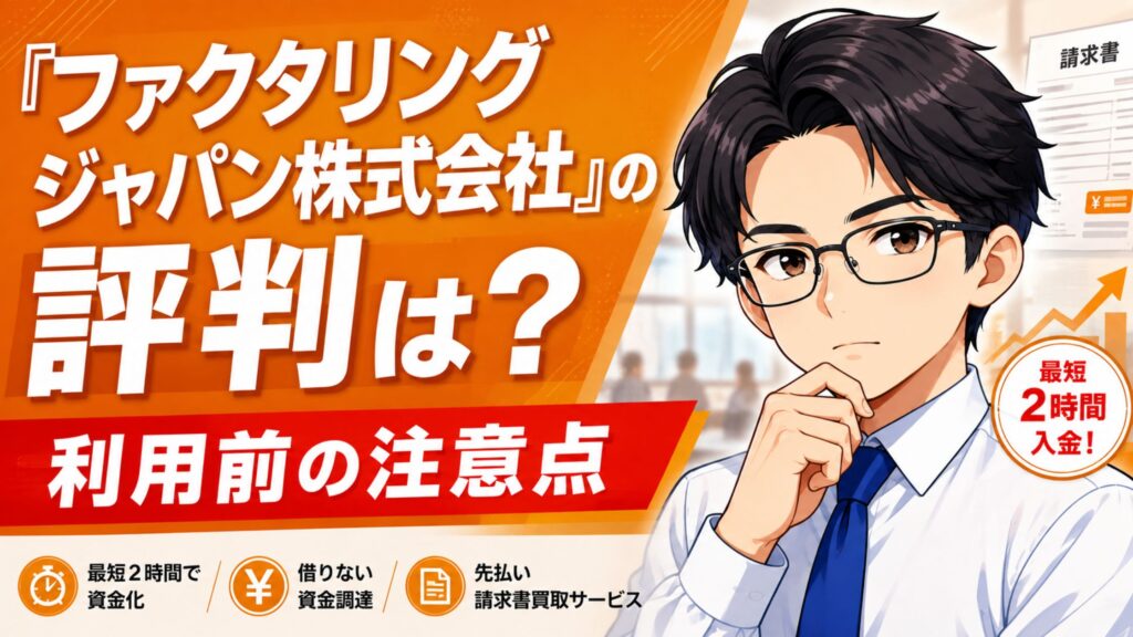 『ファクタリングジャパン株式会社』の評判は？利用前の注意点