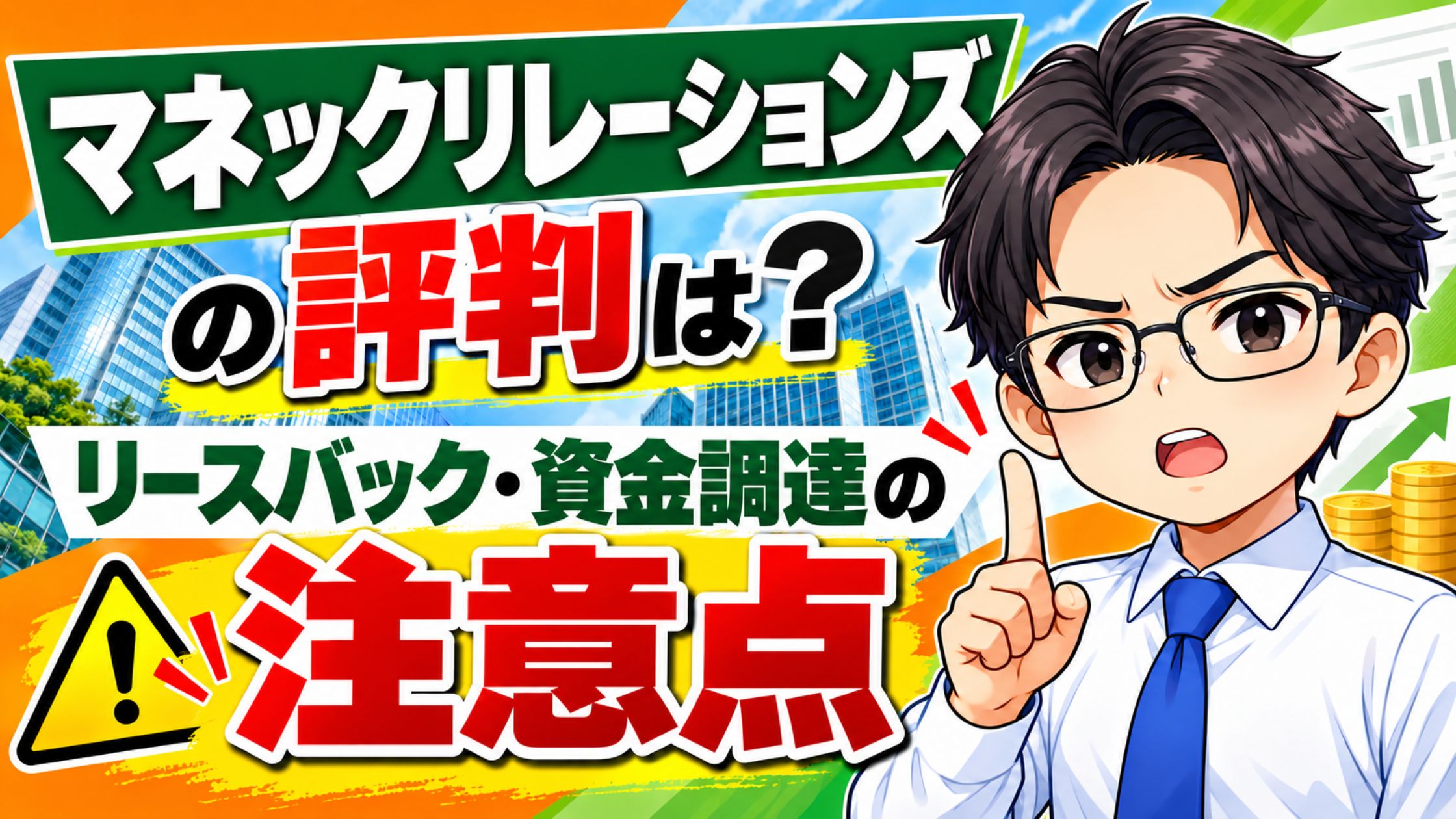『マネックリレーションズ』の評判は？リースバック・資金調達の注意点
