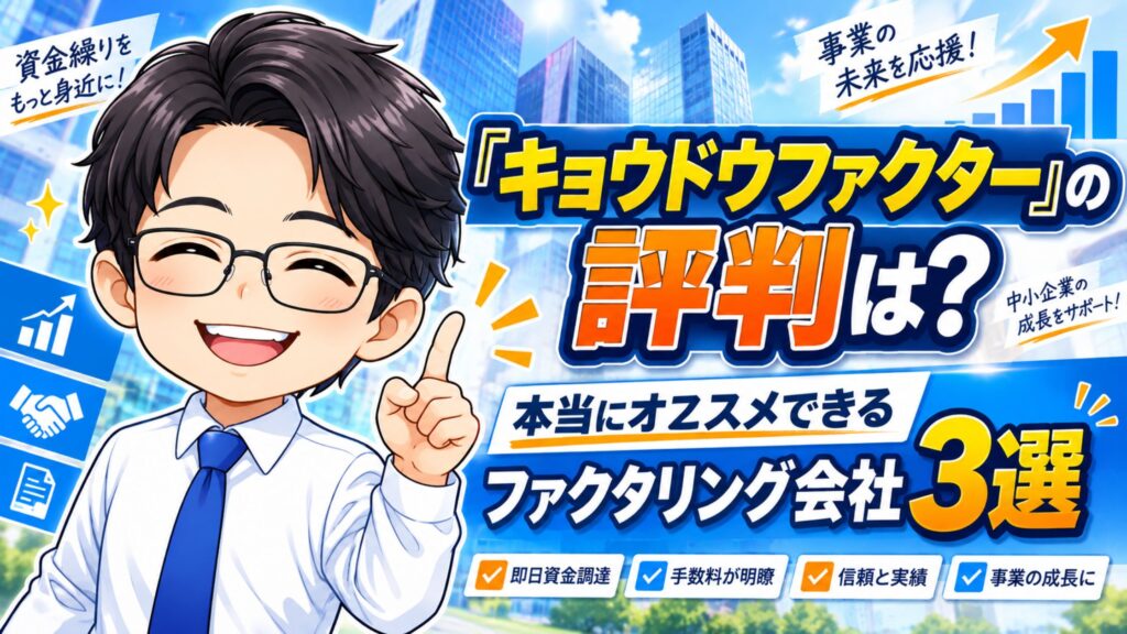 『キョウドウファクター』の評判は？本当にオススメできるファクタリング会社3選